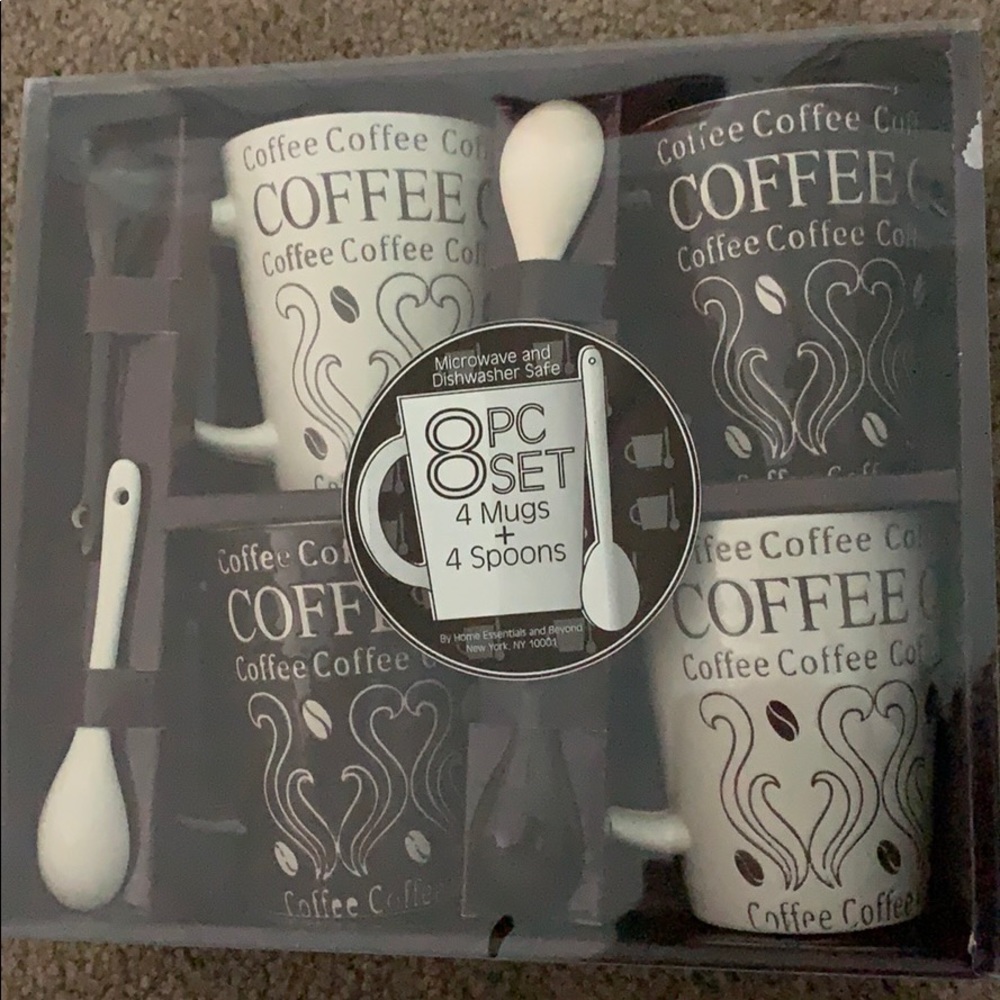 8pc coffee mug and spoon set (Never opened)